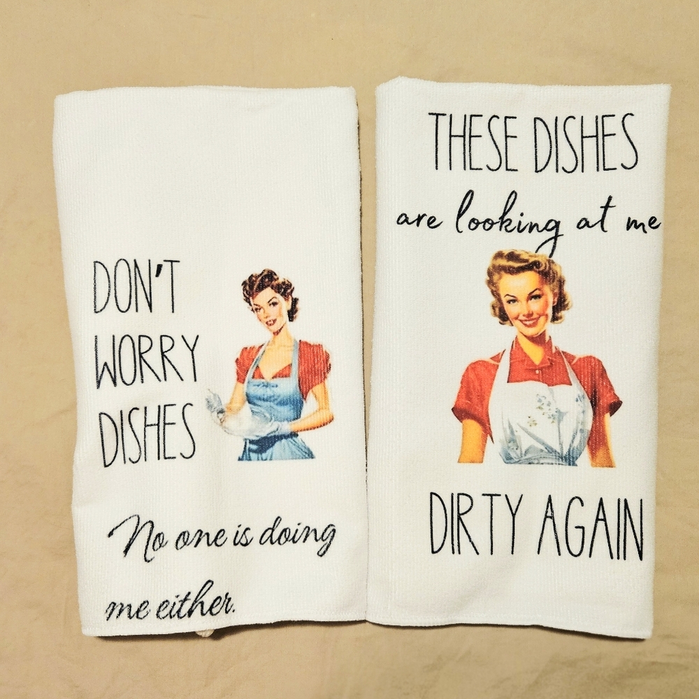 Humorous 2pk Kitchen Dish Towels